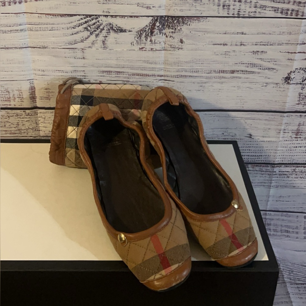 Burberry Nova Check Canvas Ballet Flats - Picture 2 of 8